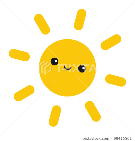 Cute cartoon yellow sun. Vector illustration Cute cartoon yellow sun. Vector illustration 99415561