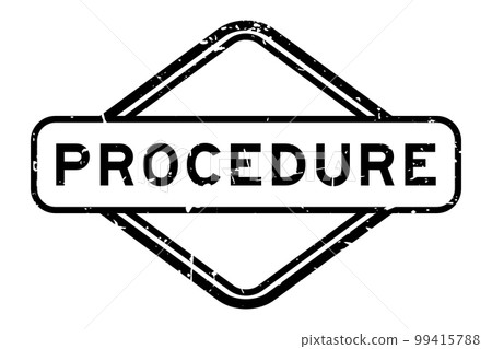 Grunge black procedure word rubber seal stamp on white background 99415788