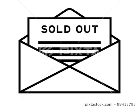 Envelope and letter sign with word sold out as the headline Envelope and letter sign with word sold out as the headline 99415795