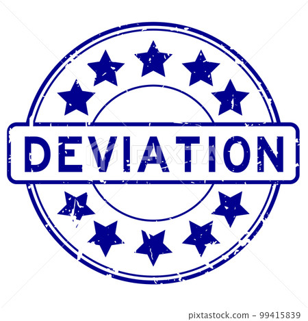 Grunge blue deviation word with star icon round rubber seal stamp on white background Grunge blue deviation word with star icon round rubber seal stamp on white background 99415839