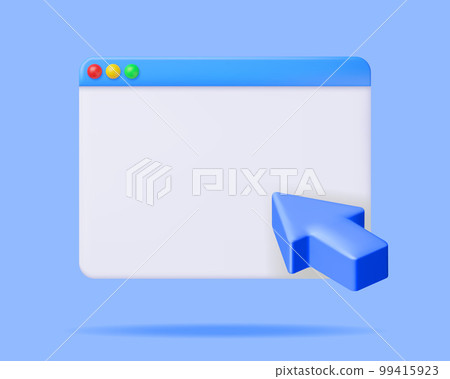 3D Browser Window with Mouse Cursor 3D Browser Window with Mouse Cursor 99415923