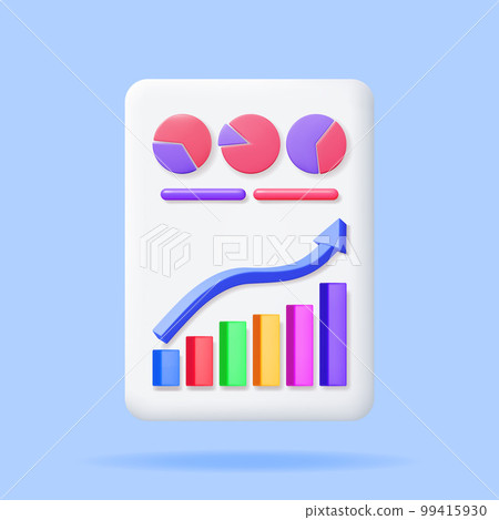 3D Paper Sheet with Pie Diagram 3D Paper Sheet with Pie Diagram 99415930