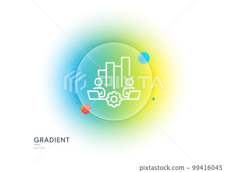 Teamwork chart line icon. Gradient blur button with glassmorphism. Remote office sign. Team employees symbol. Transparent glass design. Teamwork chart line icon. Vector Teamwork chart line icon. Gradient blur button with glassmorphism. Remote office sign. Team employees symbol. Transparent glass design. Teamwork chart line icon. Vector 99416045