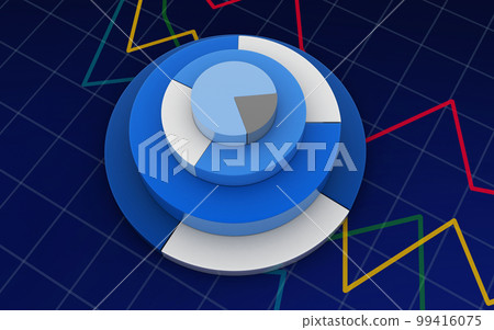 3d rendered Pie chart business concept on white background 3d rendered Pie chart business concept on white background 99416075