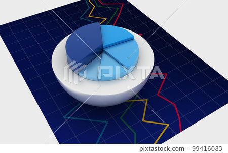3d rendered Pie chart business concept on white background 3d rendered Pie chart business concept on white background 99416083