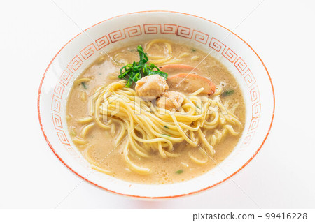 Chicken paitan ramen on white background Chicken paitan ramen on white background 99416228