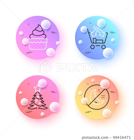 Ice cream, Christmas tree and Cross sell minimal line icons. 3d spheres or balls buttons. Insomnia icons. For web, application, printing. Sundae cup, Spruce, Market retail. Stop sleep. Vector Ice cream, Christmas tree and Cross sell minimal line icons. 3d spheres or balls buttons. Insomnia icons. For web, application, printing. Sundae cup, Spruce, Market retail. Stop sleep. Vector 99416471