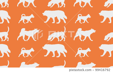 Seamless pattern. Silhouette dogs different breeds Seamless pattern. Silhouette dogs different breeds 99416792