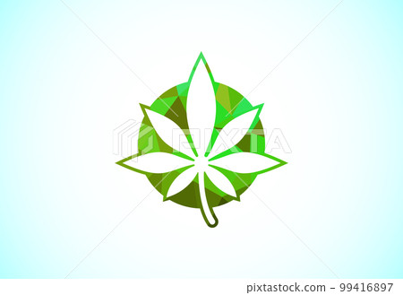 Marijuana leaf. Medical cannabis. Hemp oil. Cannabis or marijuana leaf low poly style logo Marijuana leaf. Medical cannabis. Hemp oil. Cannabis or marijuana leaf low poly style logo 99416897