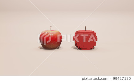 3DCG red block toy style apple 99417150