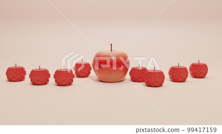 3DCG red block toy style apple 99417159