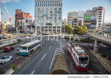 《Aichi Prefecture》Tram in front of Toyohashi Station 《Aichi Prefecture》Tram in front of Toyohashi Station 99417356