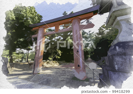 水彩風格春日大社一野鳥居門奈良縣奈良市 水彩風格春日大社一野鳥居門奈良縣奈良市 99418299