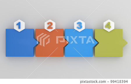 Business process. Timeline infographics square with 4 steps, options. Business process. Timeline infographics square with 4 steps, options. 99418394
