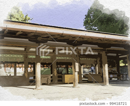 Watercolor-style Kasuga Taisha Shrine Heiden Hall, Nara City, Nara Prefecture 99418721