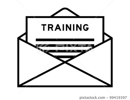 Envelope and letter sign with word training as the headline 99419397