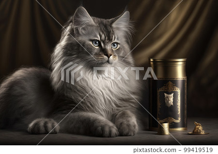 cat modeling for a luxury ultra expensive cat food line product illustration generative ai cat modeling for a luxury ultra expensive cat food line product illustration generative ai 99419519