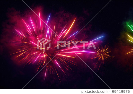 Sparkling color fireworks. AI generated Sparkling color fireworks. AI generated 99419976