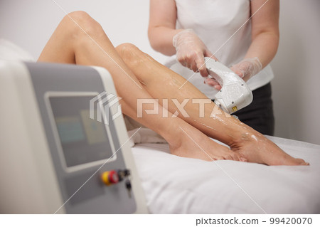 Shaving, beauty salon, hair removal, epilation in clinic. Cosmetology and SPA concept, Cosmetology and SPA concept, Laser epilation in beauty salon, Hair removal procedure, Laser epilation cosmetology 99420070