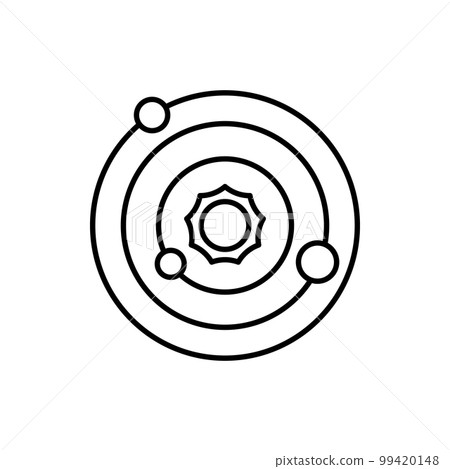 Solar System Astrology Sign Black Thin Line Icon Include of Sun, Planet and Orbit. Vector illustration Solar System Astrology Sign Black Thin Line Icon Include of Sun, Planet and Orbit. Vector illustration 99420148