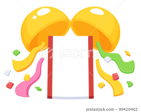 Three-dimensional cute Kusudama illustration_straight 99420402