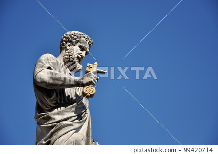 Statue of Saint Peter in Saint Peter square. Vatican city 99420714