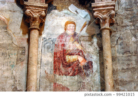 Ancient fresco, mural in the Catholic cathedral of Alba Iulia, Romania 99421015