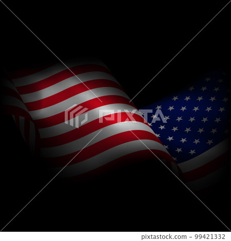 USA waving flag black warp mesh 99421332