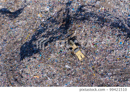 Aerial view of large landfill. Waste garbage dump, environmental pollution 99421510