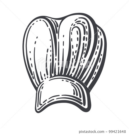 Chef, cook hat engraving Vector hand illustration 99421648