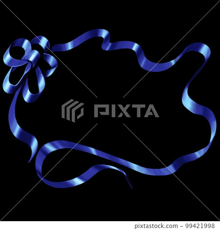 Ribbon frame illustration, satin ribbon frame, illustration material with copy space, ribbon picture frame material 99421998