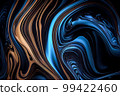 abstract background of a mixture of blue and gold paint. Generative AI 99422460