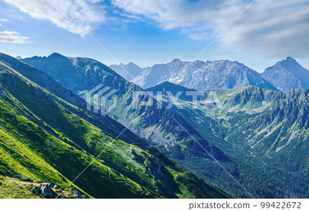 Tatra Mountain panorama, Poland, view from Kasprowy Wierch mount Tatra Mountain panorama, Poland, view from Kasprowy Wierch mount 99422672
