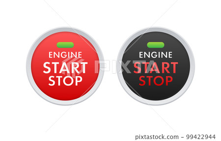 Car engine start stop button. Starting and stopping switch for motor vehicles. 99422944