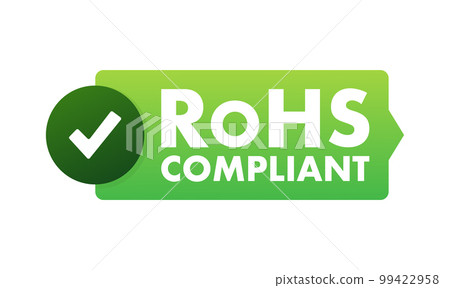 RoHS compliant symbol, label. Quality mark. RoHS icon. Restriction of Hazardous Substances Directive. 99422958