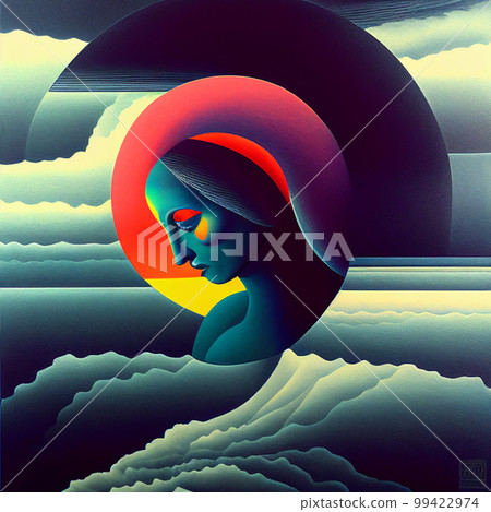 high contrast surreal collage , Seasonal affective disorder concept. AI generated high contrast surreal collage , Seasonal affective disorder concept. AI generated 99422974