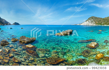 Petani Beach summer panorama (Kefalonia, Greece). Petani Beach summer panorama (Kefalonia, Greece). 99423038