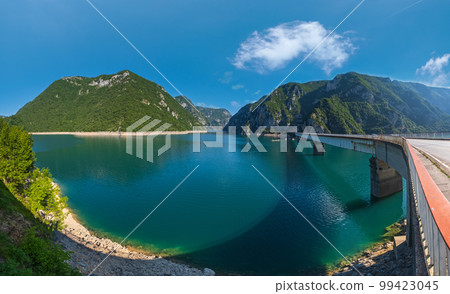 Piva Lake (Pivsko Jezero) view in Montenegro. 99423045