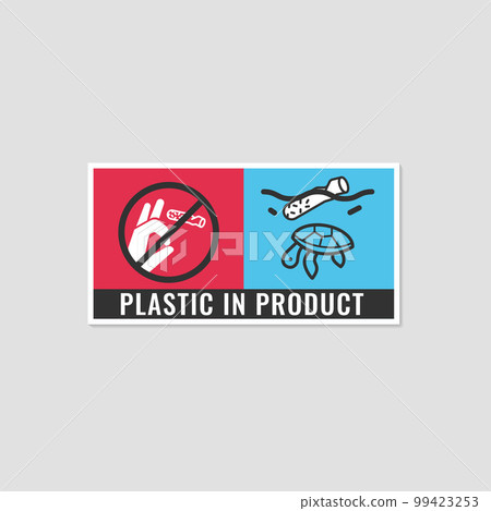 Plastic In Product. Cigarette Butts. Pictogram on single-use products. 99423253