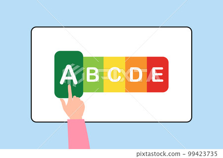 Nutri score nutrition system product value choice on tablet 99423735