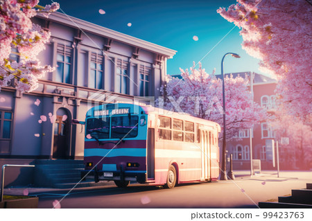 櫻花和校車 99423763