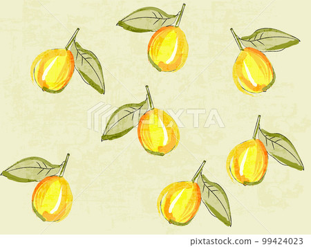 Lemon pattern vector texture. Fresh fruits vintage designs 99424023