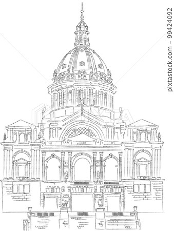Architecture fa ade of Cathedral vector line arts Architecture fa ade of Cathedral vector line arts 99424092
