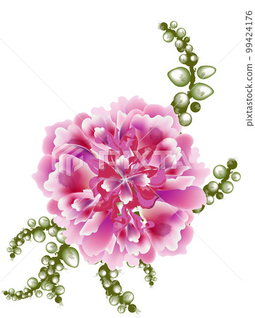 Peony flower bloom botany card. Watercolor vector illustrations Peony flower bloom botany card. Watercolor vector illustrations 99424176