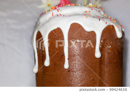 Easter holidays sweet paska isolated on white Easter holidays sweet paska isolated on white 99424638