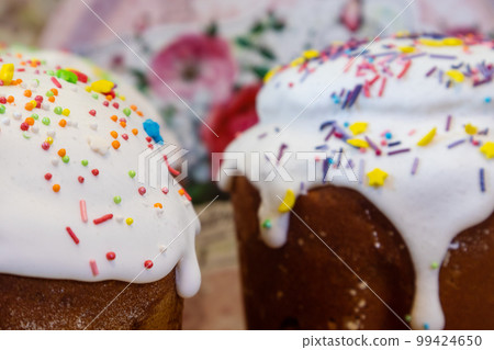 Easter holidays sweet paska bread composition 99424650