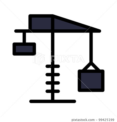 Construction crane icon line isolated on white background. Black flat thin icon on modern outline style. Linear symbol and editable stroke. Simple and pixel perfect stroke vector illustration Construction crane icon line isolated on white background. Black flat thin icon on modern outline style. Linear symbol and editable stroke. Simple and pixel perfect stroke vector illustration 99425199