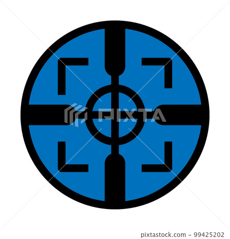Weapon sight icon line isolated on white background. Black flat thin icon on modern outline style. Linear symbol and editable stroke. Simple and pixel perfect stroke vector illustration Weapon sight icon line isolated on white background. Black flat thin icon on modern outline style. Linear symbol and editable stroke. Simple and pixel perfect stroke vector illustration 99425202