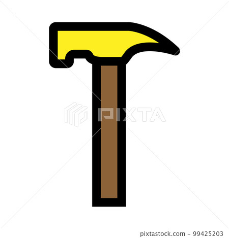 Construction hammer icon line isolated on white background. Black flat thin icon on modern outline style. Linear symbol and editable stroke. Simple and pixel perfect stroke vector illustration 99425203