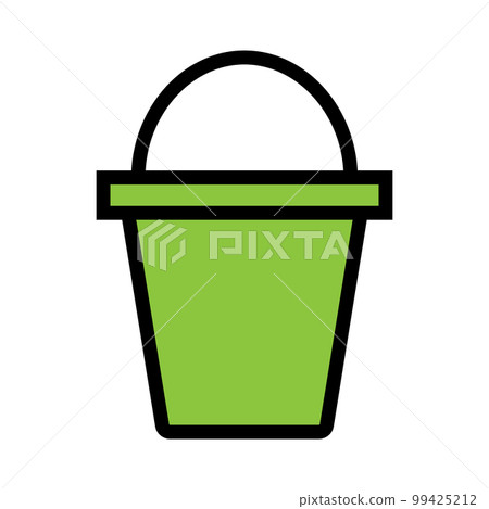 Bucket icon line isolated on white background. Black flat thin icon on modern outline style. Linear symbol and editable stroke. Simple and pixel perfect stroke vector illustration 99425212